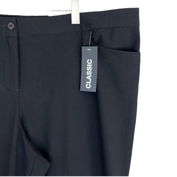 Lane Bryant Wide Leg Right Fit Technology Black Classic Trouser Dress Pants - Picture 3 of 11